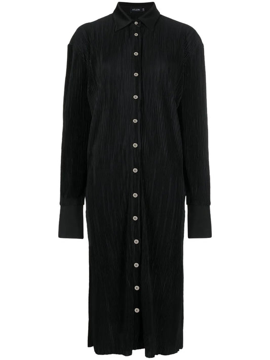 Pleated Shirt Midi Dress