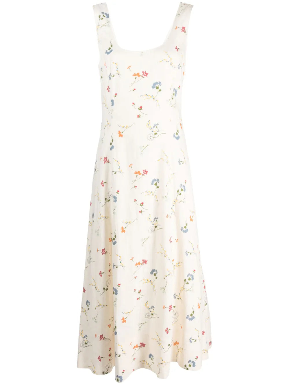 Floral-Print Linen Dress