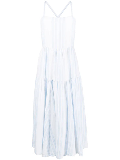 Striped Linen Midi Dress