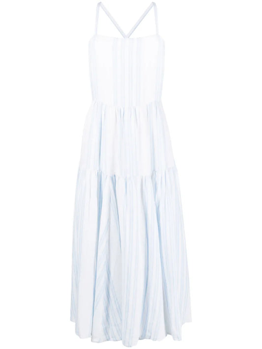 Striped Linen Midi Dress