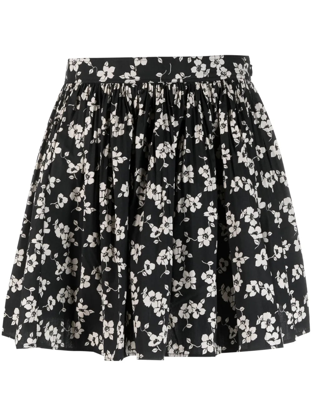 Floral-Print A-Line Miniskirt
