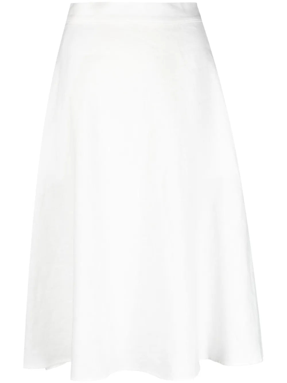 High-Waist Linen Midi Skirt