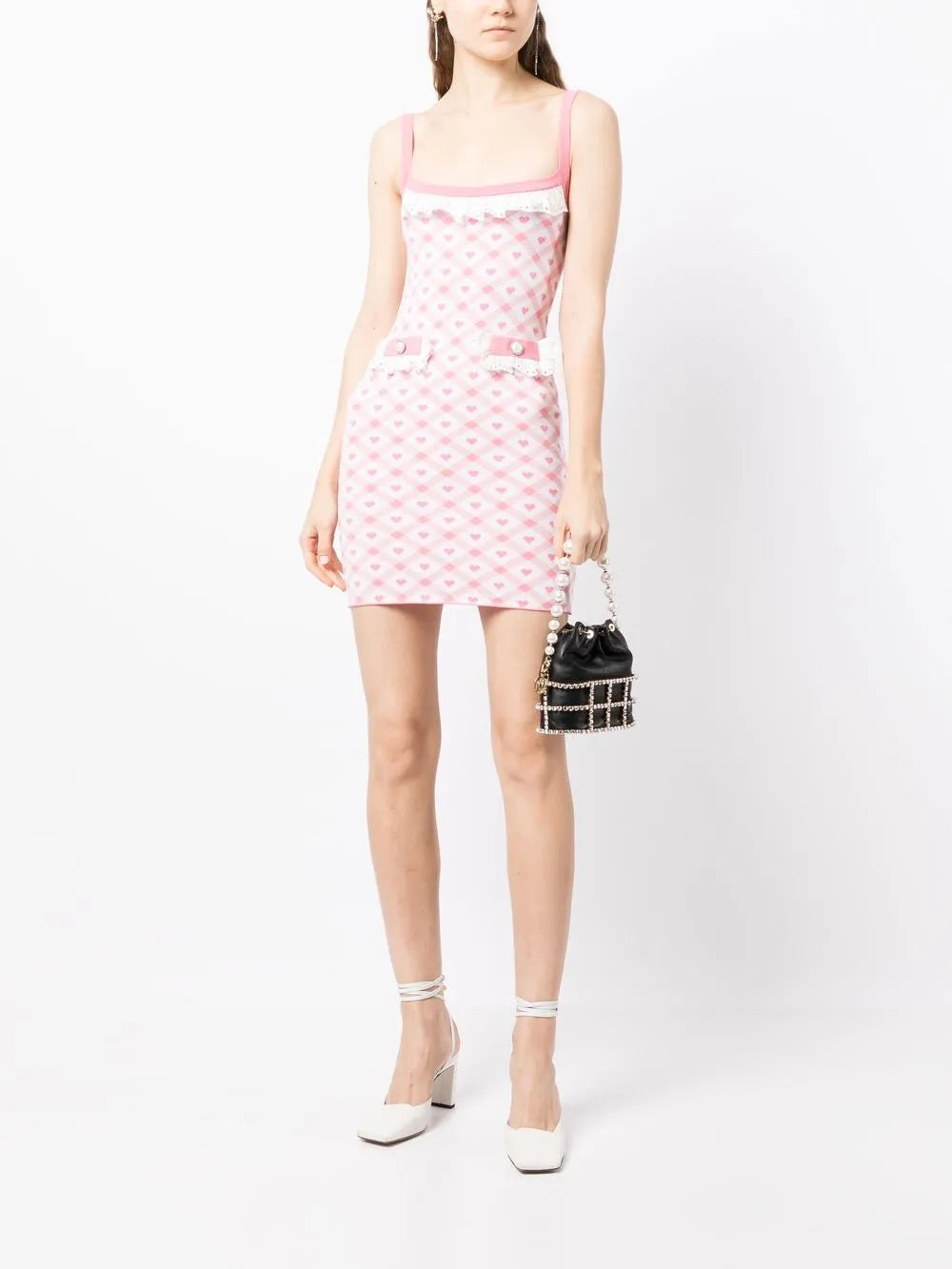 Heart-Print Knit Minidress