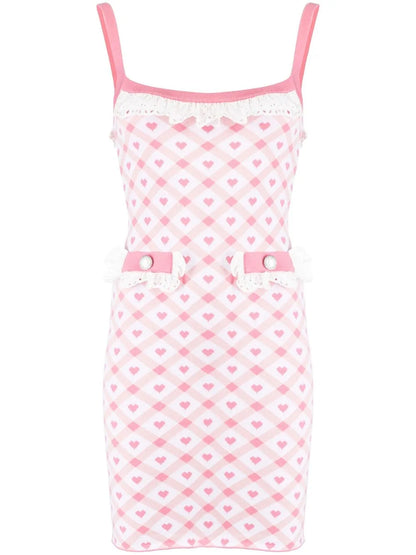 Heart-Print Knit Minidress
