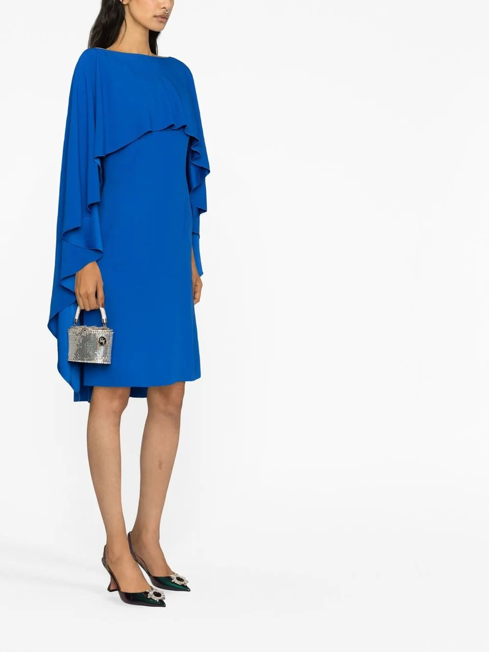 Ruffle-Detail Round-Neck Dress
