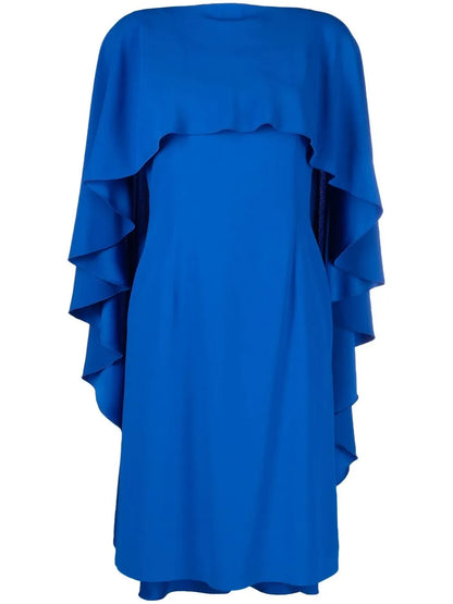 Ruffle-Detail Round-Neck Dress