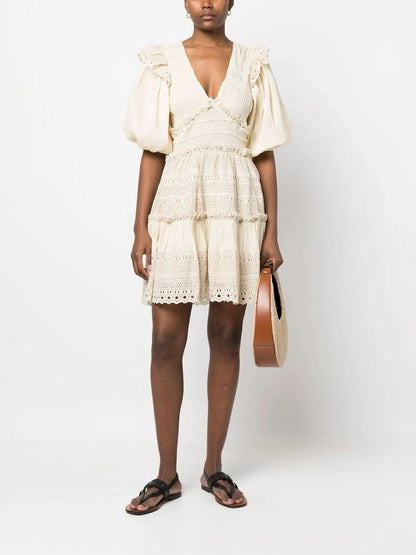Puff-Sleeves Dress