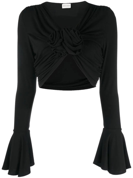 Cropped Long-Sleeve Top