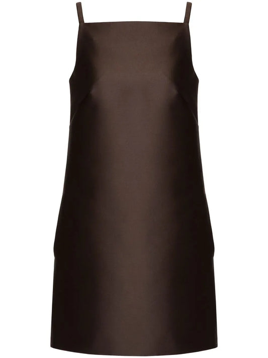 Square-Neck Silk Minidress
