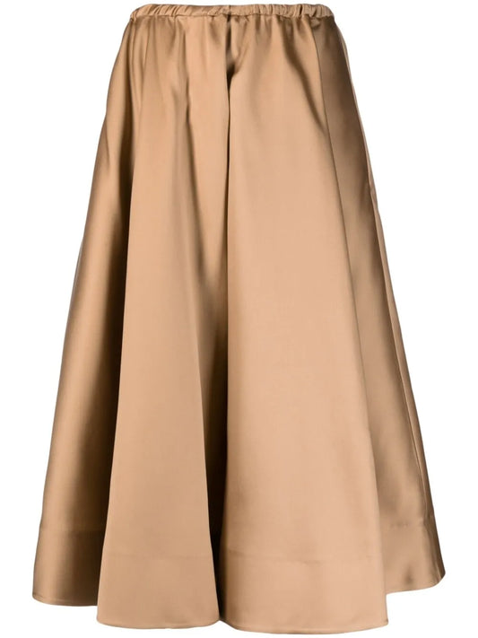 Pleated Mid-Length Skirt