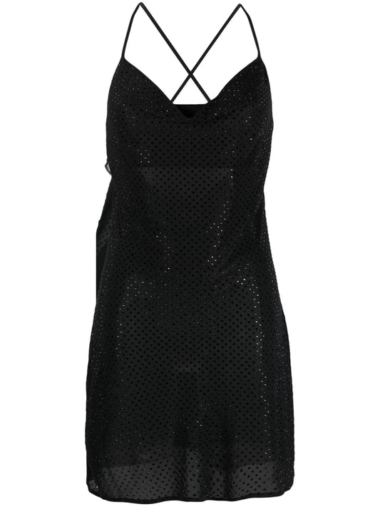 Stud-Embellished Mini Dress