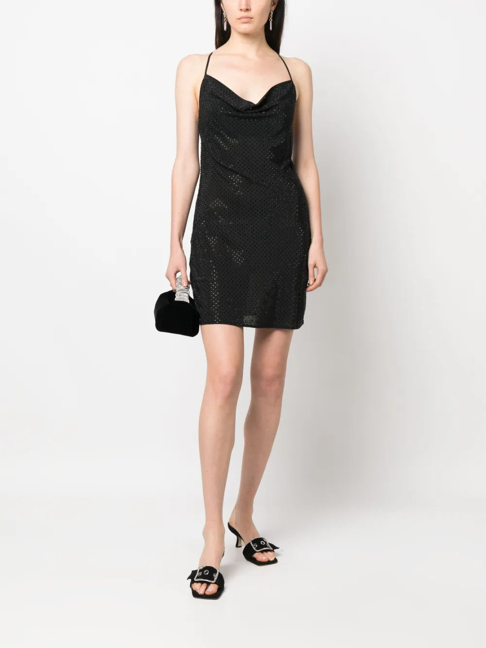 Stud-Embellished Mini Dress