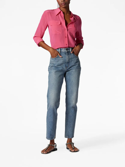 Flap-Pocket Silk Shirt