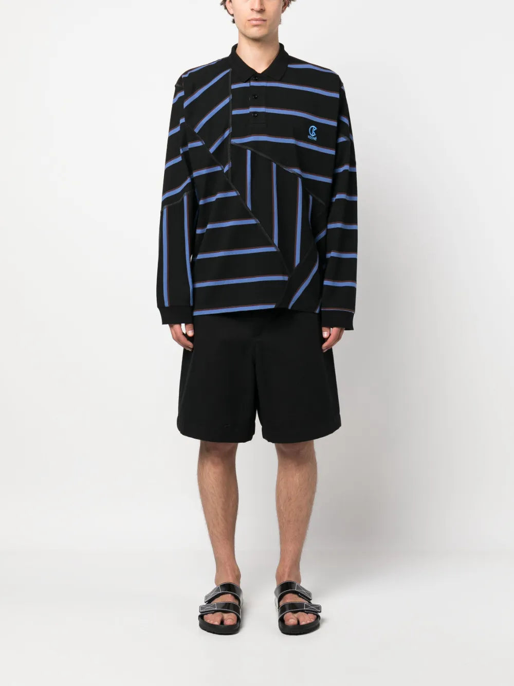Striped Cotton Oversize Polo Shirt
