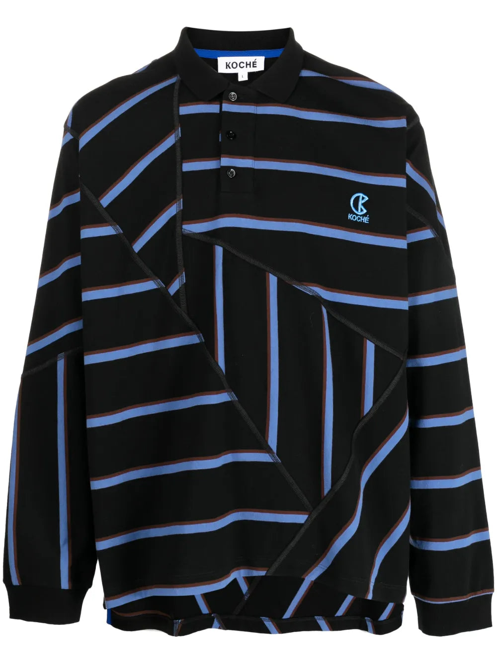 Striped Cotton Oversize Polo Shirt