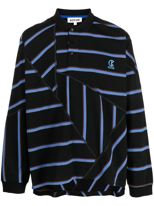 Striped Cotton Oversize Polo Shirt
