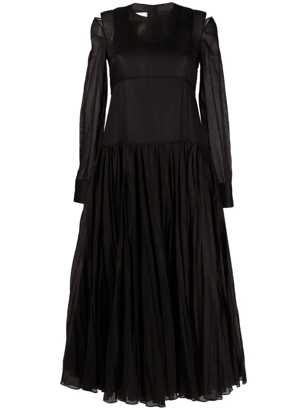 Pleat-Detail Midi Dress
