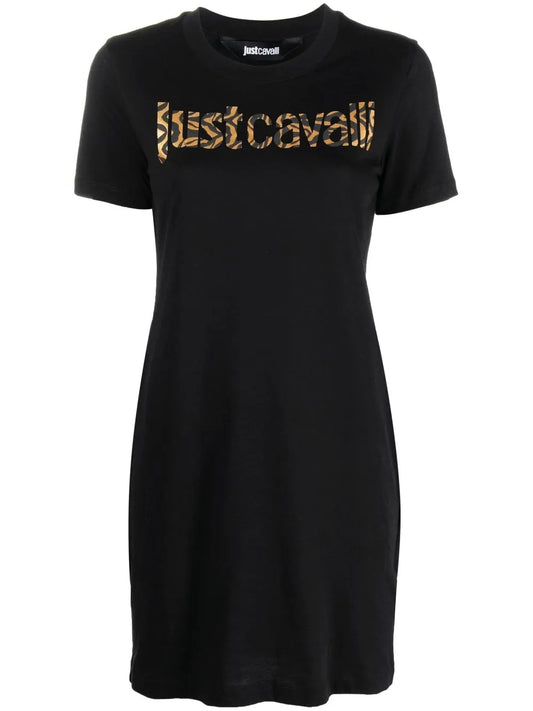 Animal-Print Logo T-Shirt Dress