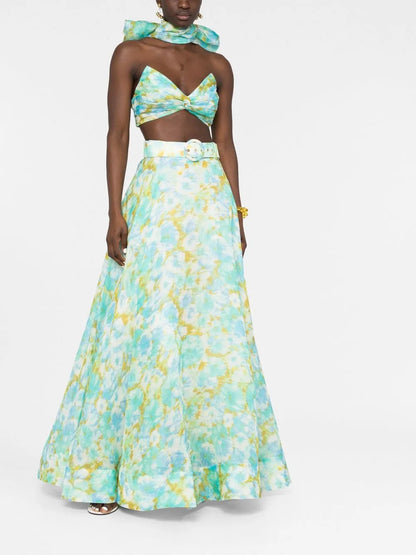 High Tide Floral-Print Maxi Skirt