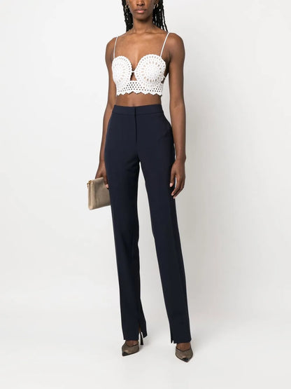 Split-Cuff Slim-Cut Trousers