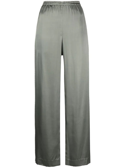 Satin-Finish Straight Trousers