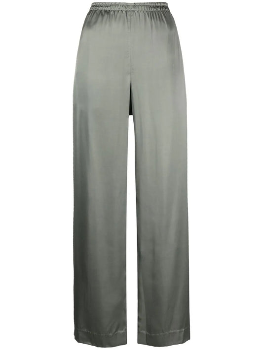 Satin-Finish Straight Trousers