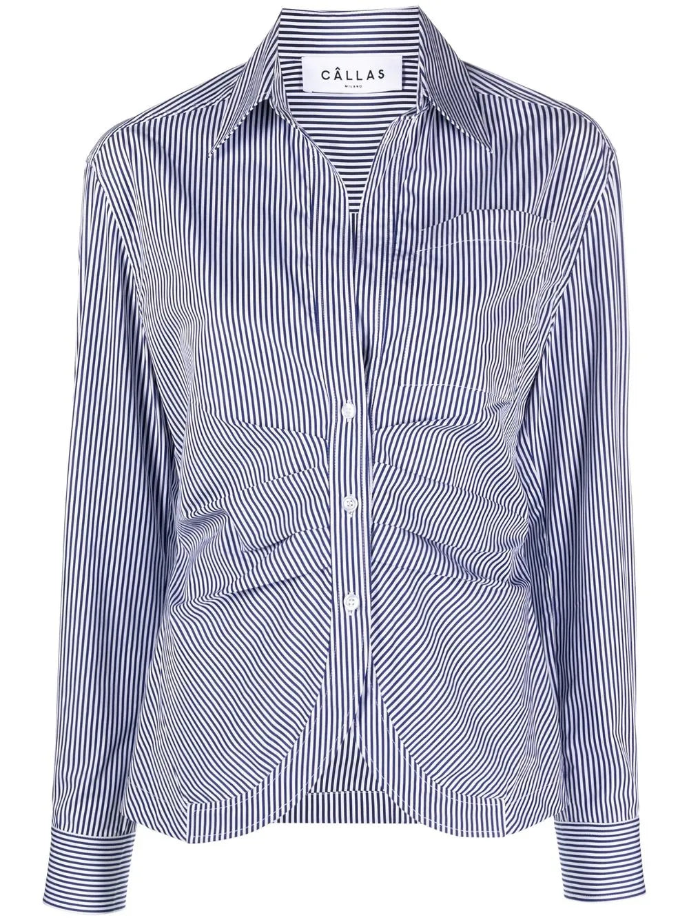 Sierra Pinstriped Stretch-Poplin Shirt