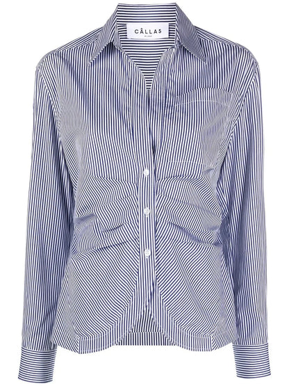 Sierra Pinstriped Stretch-Poplin Shirt
