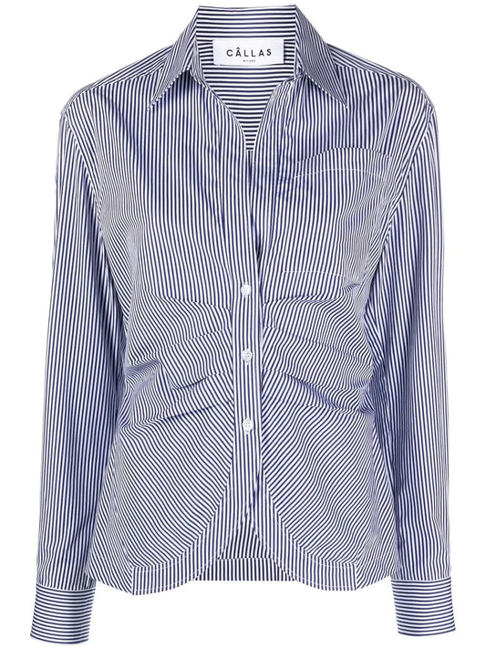 Sierra Pinstriped Stretch-Poplin Shirt