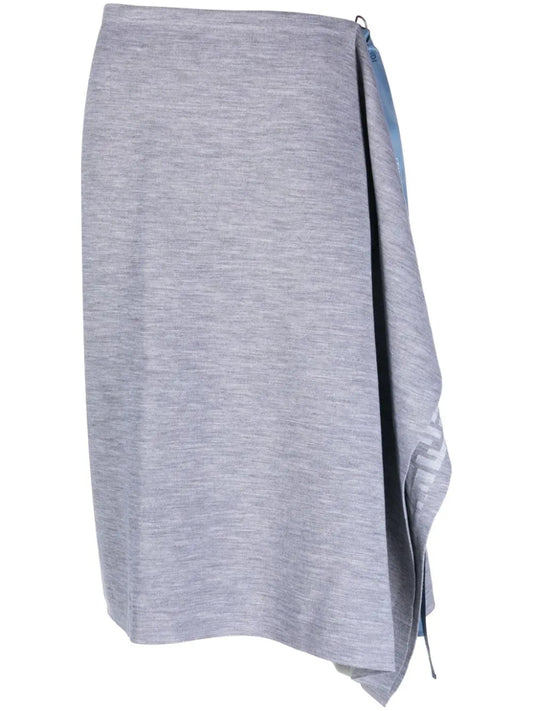 Asymmetric Knitted Wrap Skirt