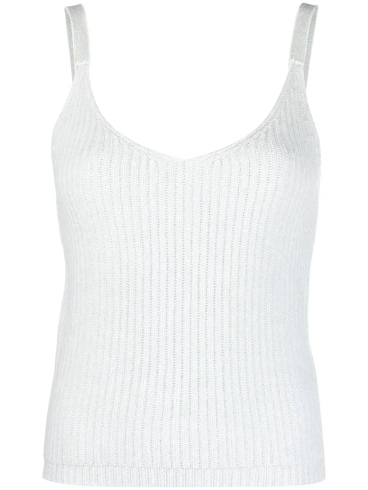 Ribbed-Knit Cashmere Top