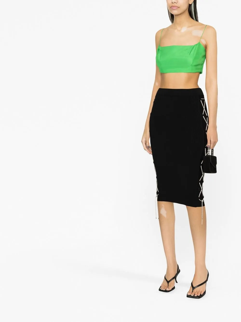 High-Waist Lace-Detail Skirt