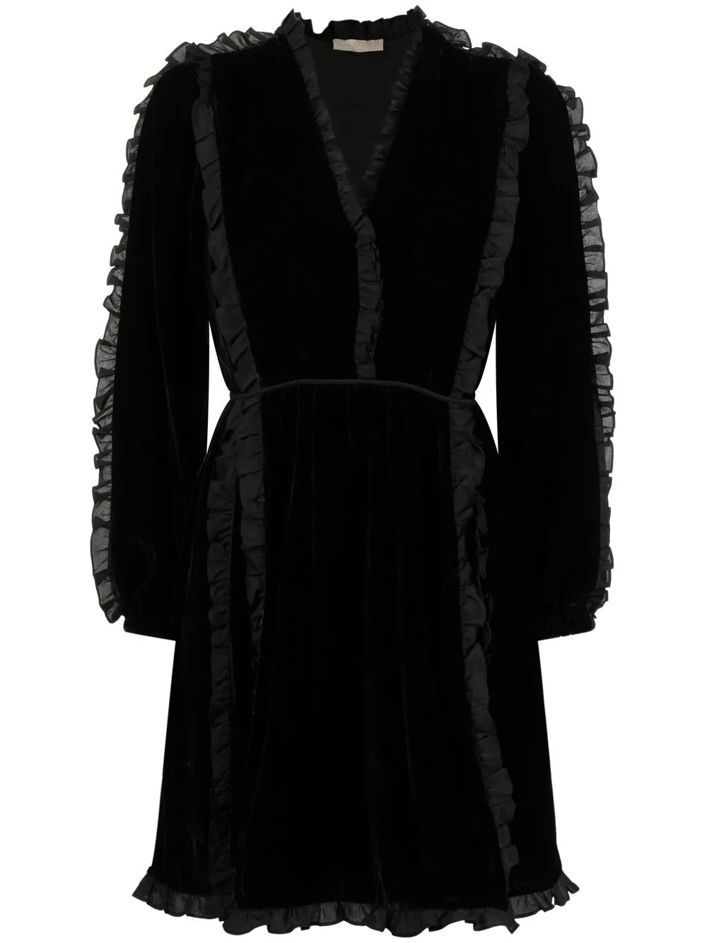 Ruffle-Trim Mini Dress