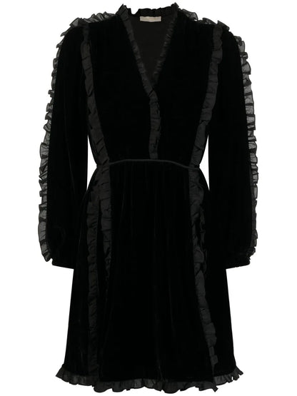 Ruffle-Trim Mini Dress