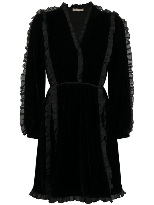Ruffle-Trim Mini Dress