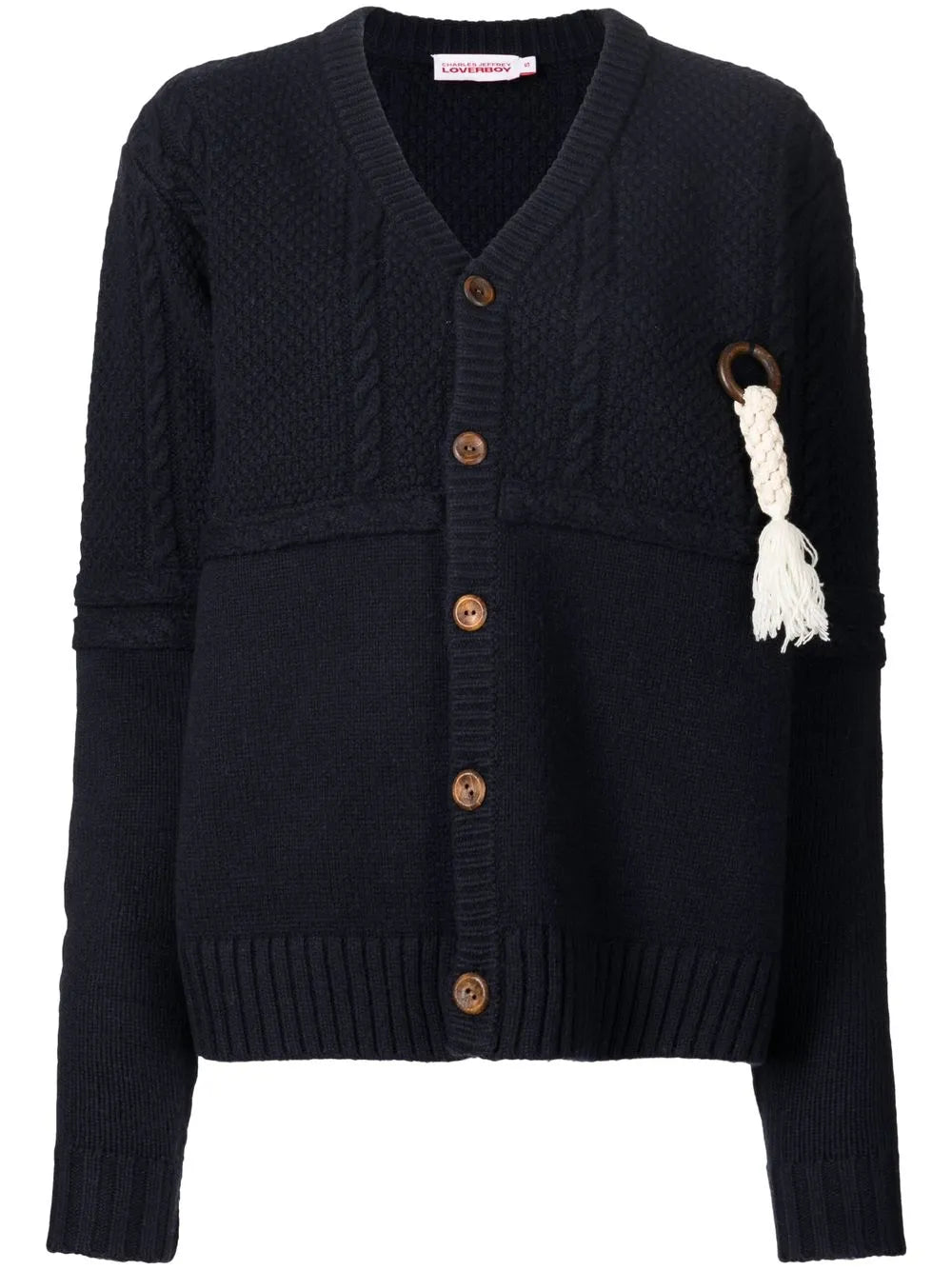 Cable-Knit Panelled Cardigan