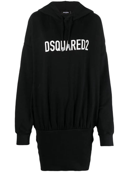 Logo Print Hooded Dress