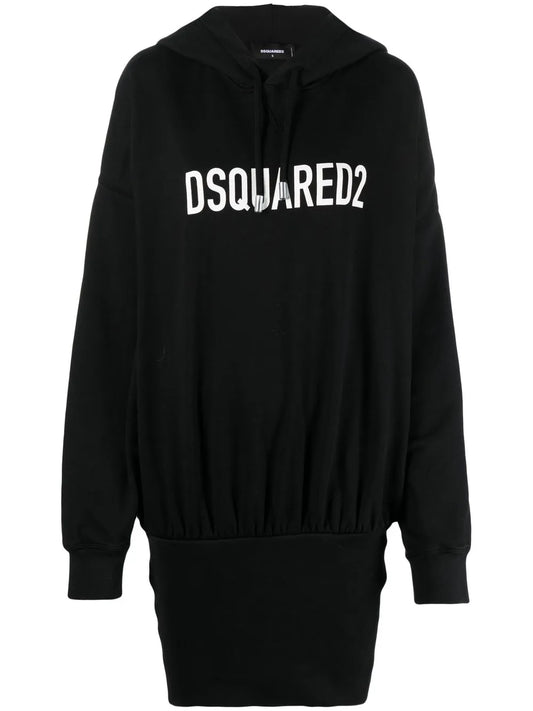 Logo Print Hooded Dress