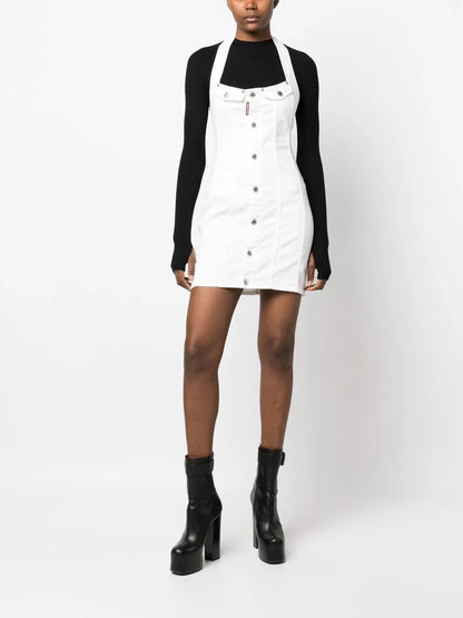 Halterneck Denim Dress