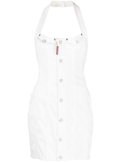 Halterneck Denim Dress