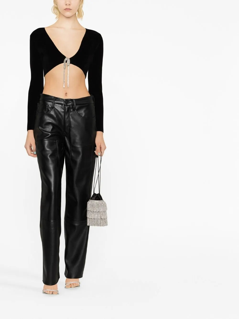 Crystal-Embellished Cropped Cardigan