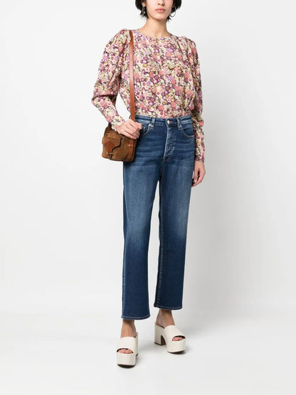 High-Rise Straight-Leg Jeans