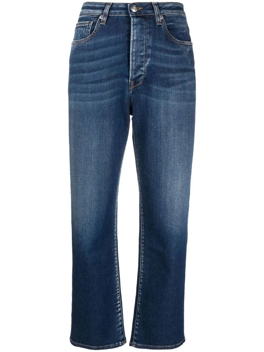 High-Rise Straight-Leg Jeans