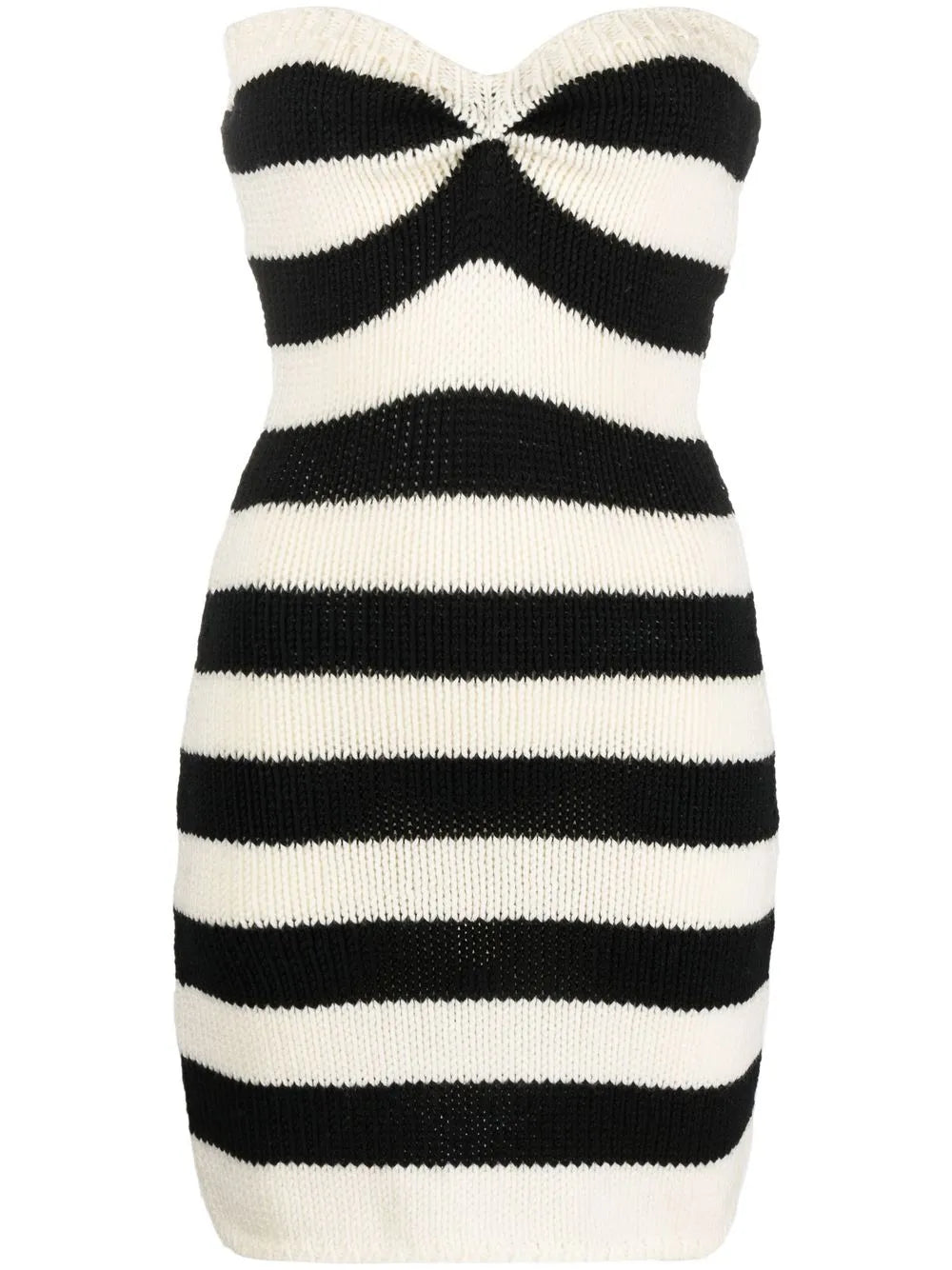Striped Strapless Knitted Dress