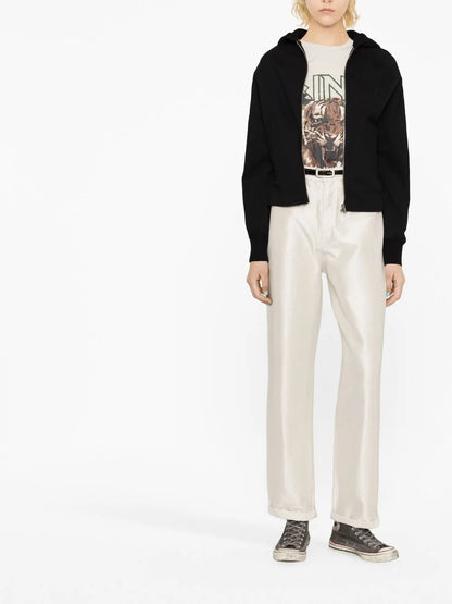 Coated High-Waist Jeans