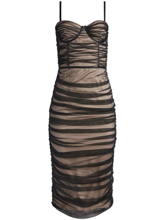 Damia Ruched Bustier Midi Dress