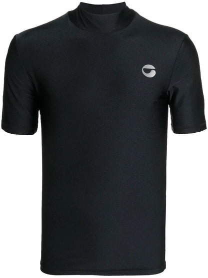 Logo-Print Mock Neck T-Shirt