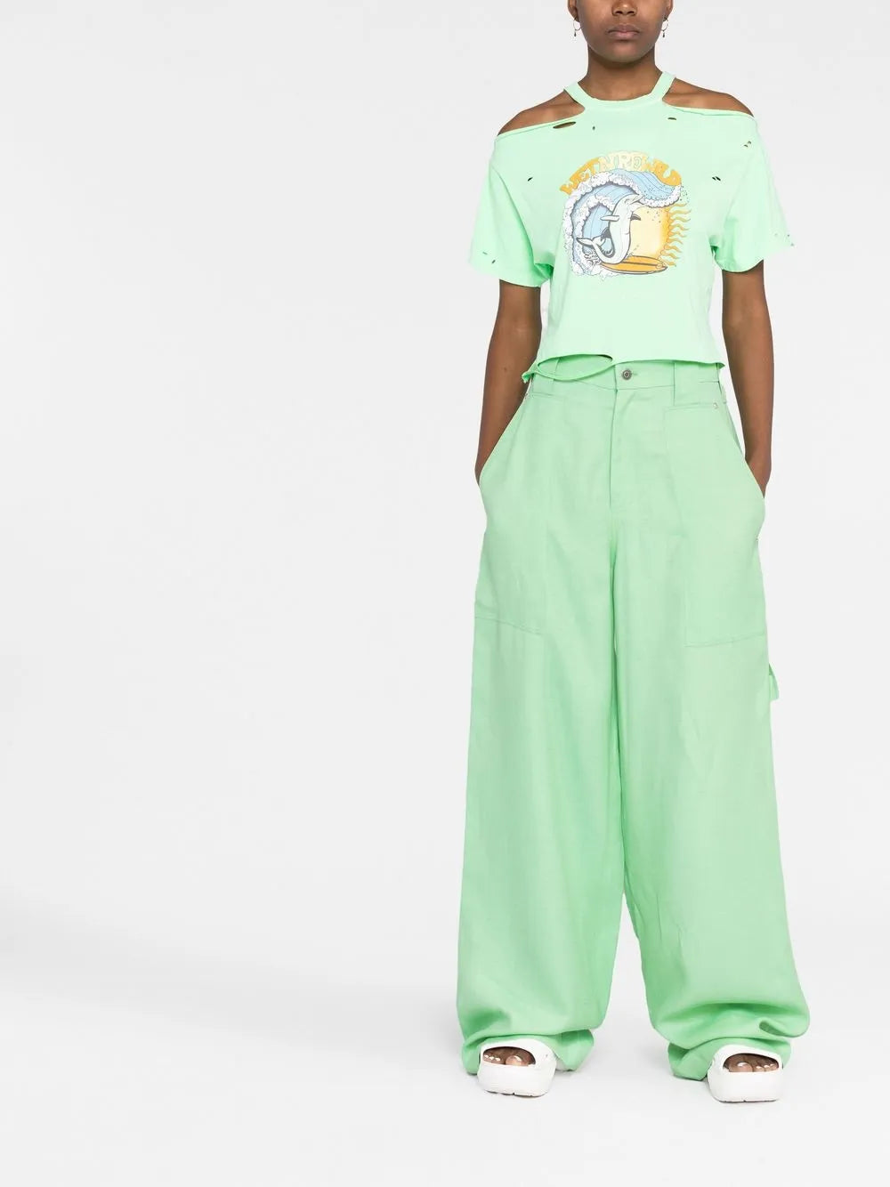 High-Waisted Wide-Leg Trousers