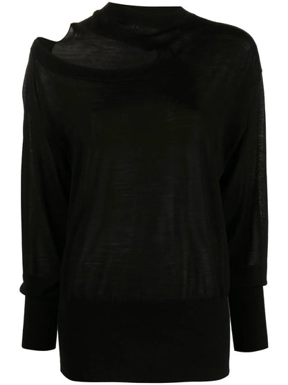 Cut Out-Detail Knitted Top