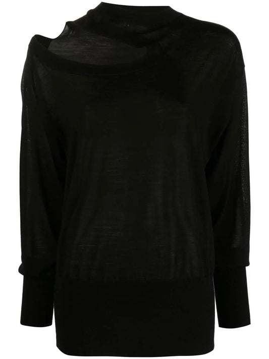 Cut Out-Detail Knitted Top